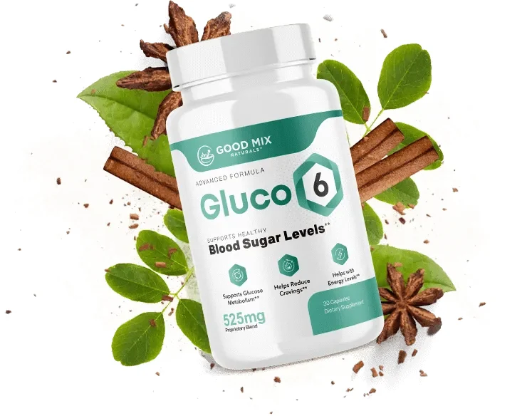 Gluco6 blood sugar support supplement bottle